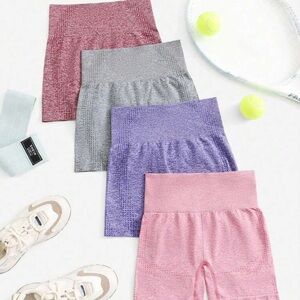 Set of Four Athletic Skorts in Pink, Gray, Purple, and Red